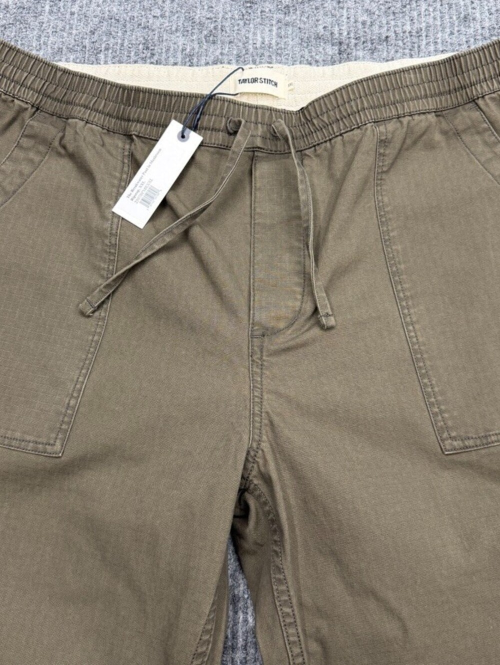 NWT Taylor Stitch Breakwater Pants Mens XXL Mushroom Ripstop Organic Cotton